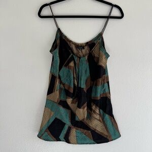 100% Silk Vintage Tank with chain straps